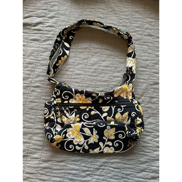 Vera Bradley On the Go Shoulder Purse Yellow Bird Style - Picture 2 of 13